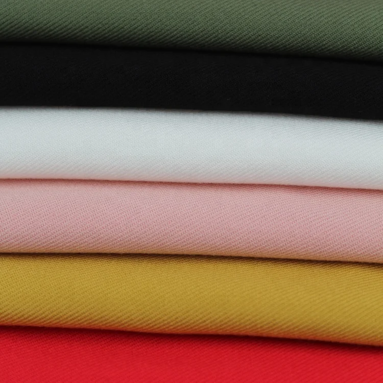 
New Approved 100% rayon twill dyed fabric with colors for ladies dress fabric 