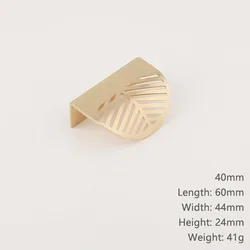 AIMINO OEM Gold Leaf Wardrobe Handle Custom Leaf Shape Drawer Handle Leaf hollow Handle For Furniture Cabinet Wardrobe Drawer
