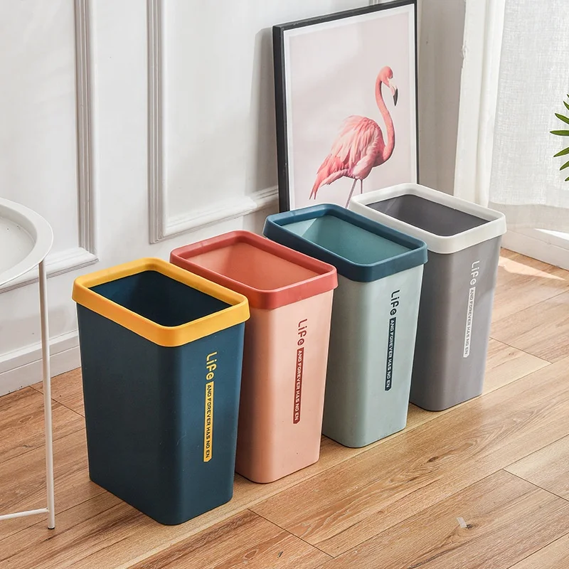 8L Household creative living room kitchen trash can toilet trash basket toilet trash can large garbage can without cover