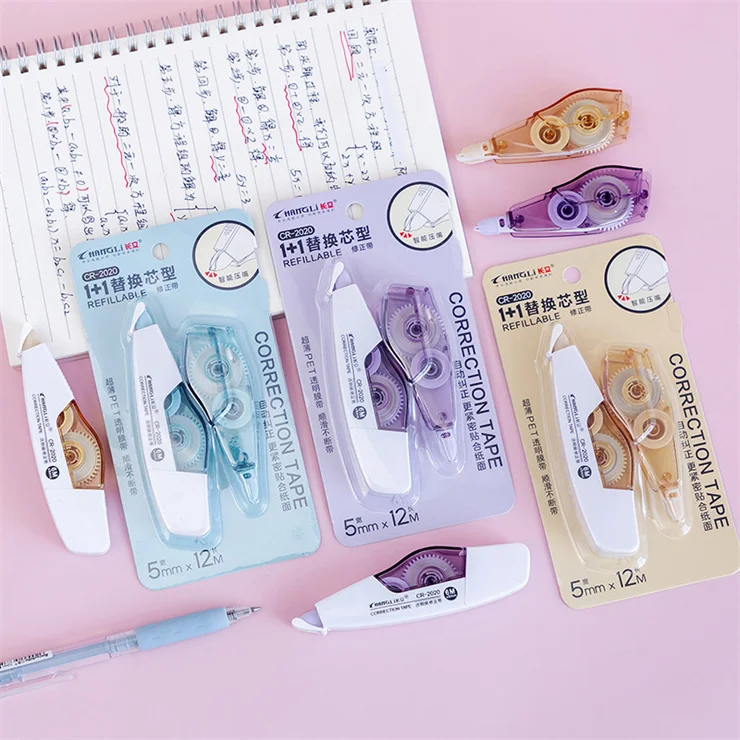 New products kawaii school corrector stationary Promotional 2025 Hot selling fancy multi colored plastic correction tape 6m