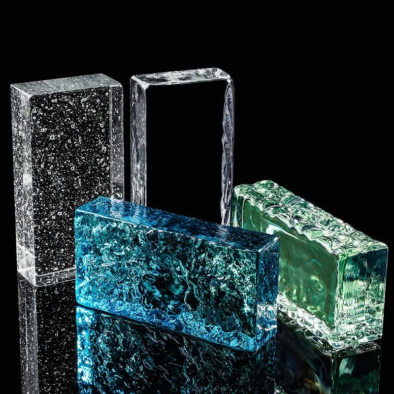 High Quality Wholesale Transparent Crystal Brick Solid Custom Size Color Glass Blocks For Decorations