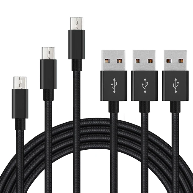 Микро USB кабель 8 дюймов нейлоновый плетеный для быстрой зарядки передачи и