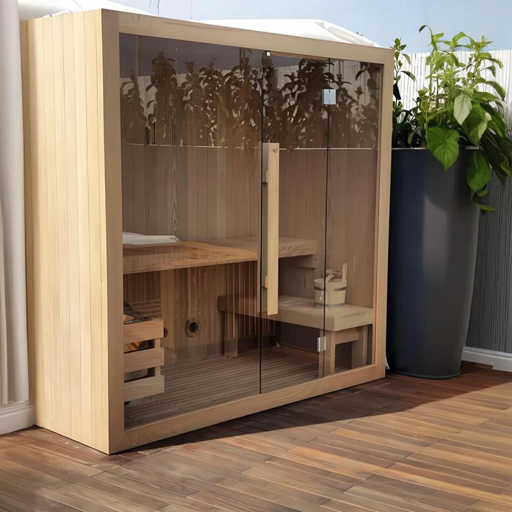 Hemlock/Красный Кедр из массива дерева дальняя инфракрасная парная 3-9kw электрическая сауна 