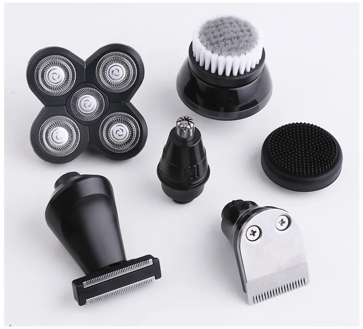  Rechargeable 6 in 1 Head Shavers for Bald Men Electric Rotary Razor Beard Trimmer Grooming Kit Cordless Wet Dry