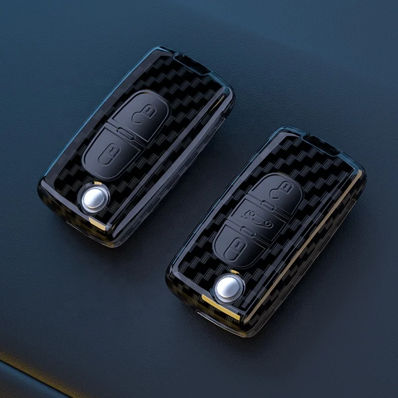 ABS Carbon Fiber 2/3/4 Buttons Car Remote Key Case For Peugeot 207 307 308 407 607 807 For Citroen C2 C3 C4 C5 C6
