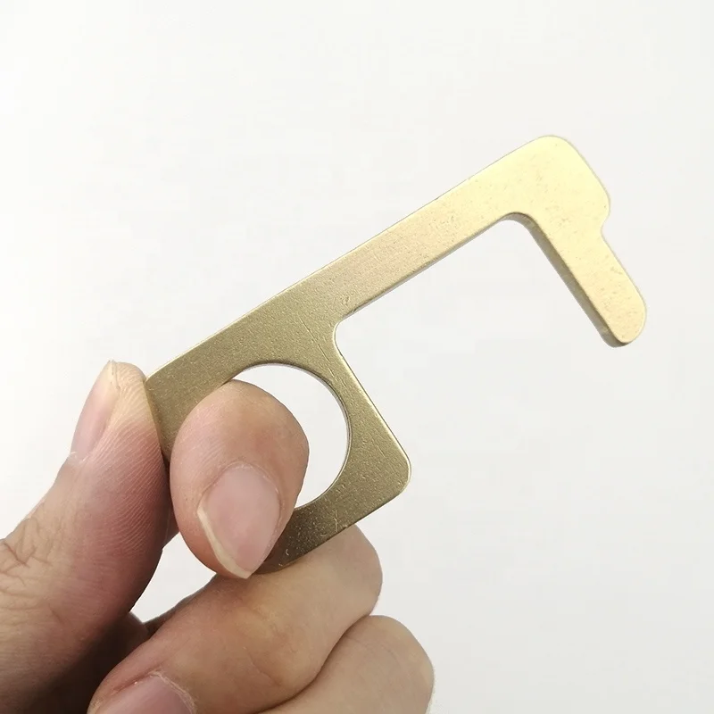 Hands Free Door Opener Key, No Touch Door Opener Germ Free, Brass Door Opener No Touch