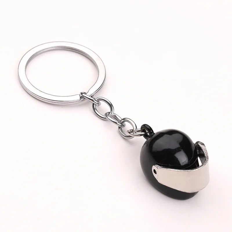 Hot selling metal car motorcycle accessories keychain ring miniature motorcycle helmet key chain
