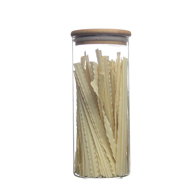 wholesale 6.5cm 10cm airtight kitchen food storage spice jars glass containers for food storage with wooden bamboo lid