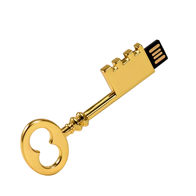 Fashion Custom Logo Metal Shape Key USB 2.0 Flash Drive Memory 32GB 64GB 128GB 2.0 Memory Stick Custom Gift Pendrive High Speed