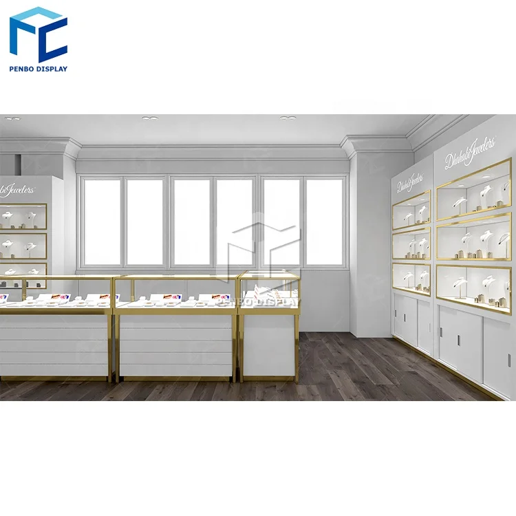 Jewelry Stores showcase luxury jewellery display Jewelry Shooroom Decoration Gold Jewellery Shop Interior Design