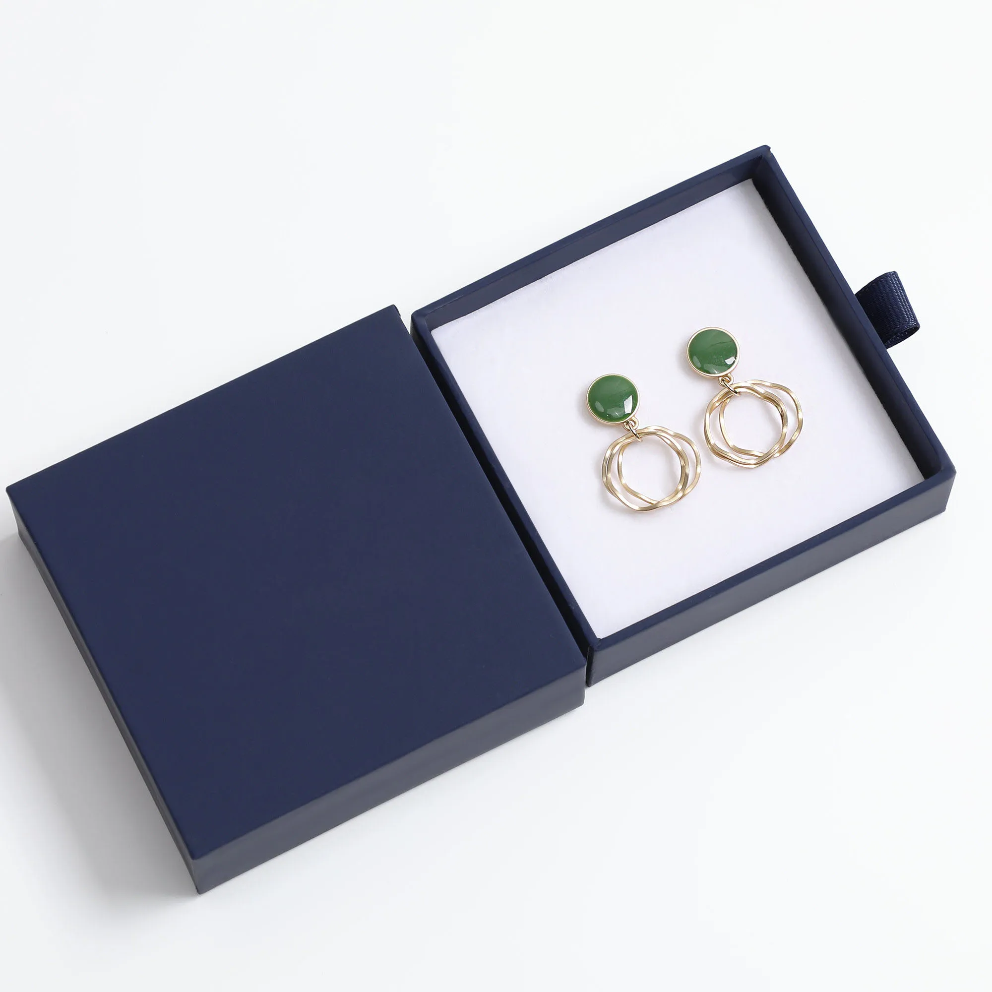 Printed Personalized Logo Jewel Case Packing Cardboard Lid and Base Box Jewelry Box for Earring Necklace Gift Packaging