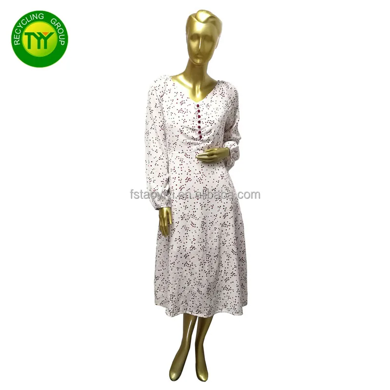 Vintage Taoyiyi Second Hand Colorful Ladies Dress Premium Quality A Grade Elegant USA In Bales Used Clothes