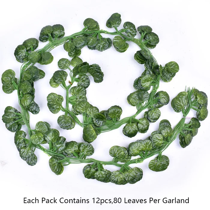 Sen Masine 80 Leaves/Pack Fake Hanging Green Vine Plants Artificial Plastic Ivy For Home Wedding Office Decoration