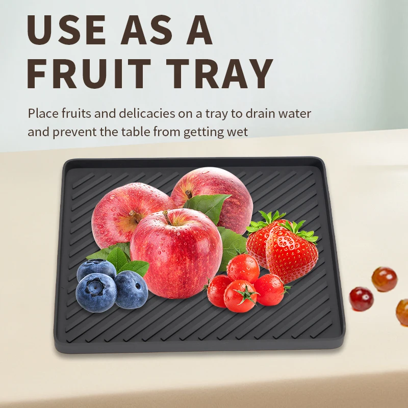 Термостойкий красочный кухонный большой нескользящий Силиконовый коврик для посуды быстросушительный