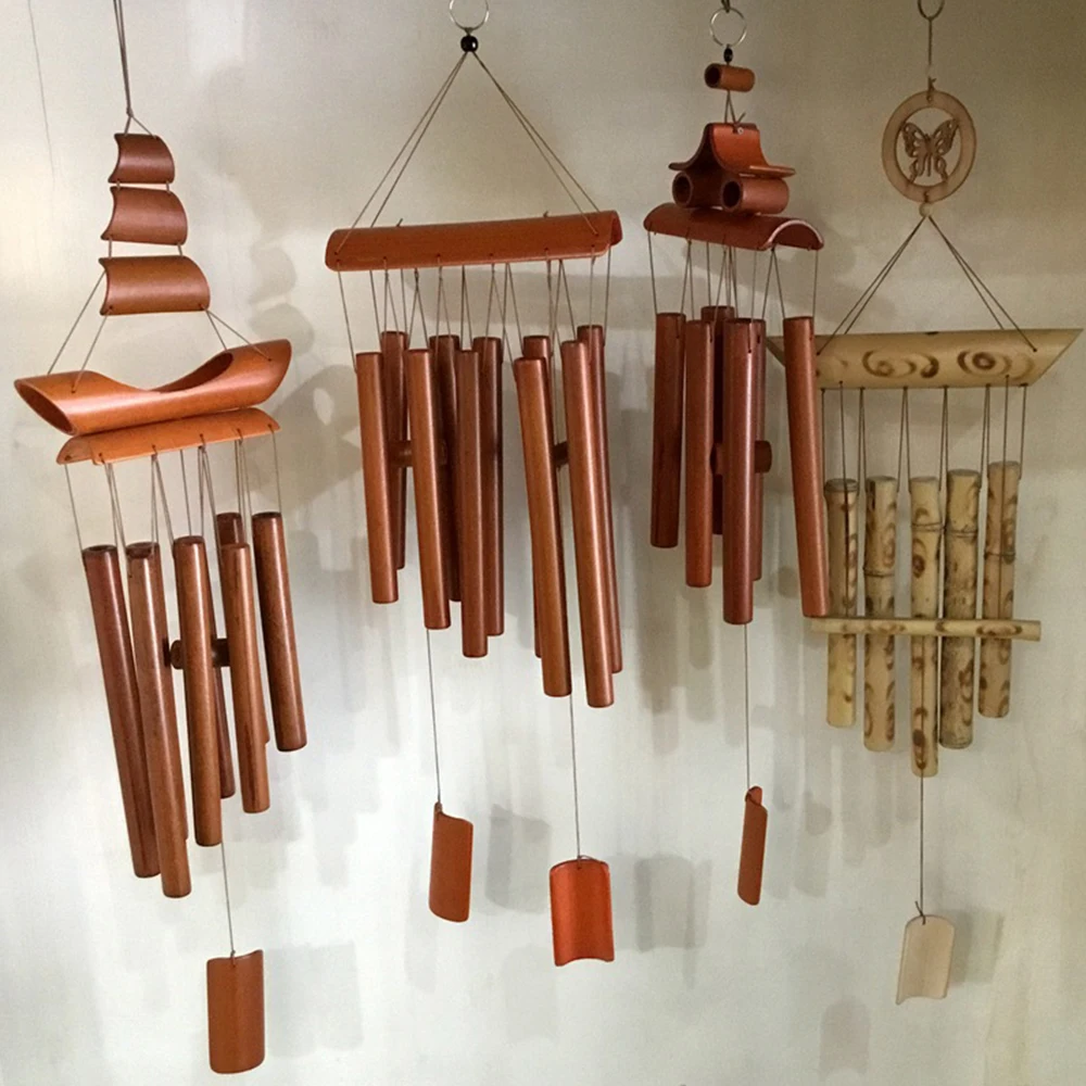 Garden bamboo Wind Chime Chapel Bells, Wind Chimes Door Wall Hanging Ornament wood wind chimes