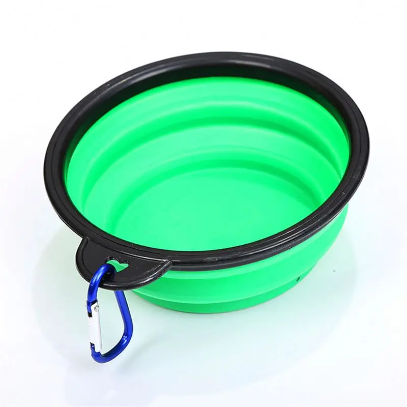 Wholesale collapsible dog bowl with non slip silicone mat foldable silicone puppy doogie dog bowl ceramic bowl pet