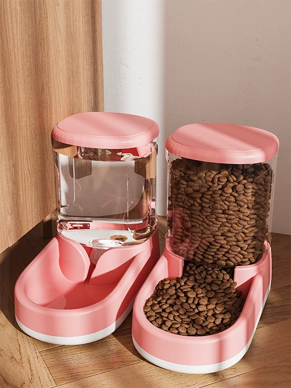 Automatic Dog Feeders Durable Plastic Bowl Wet Food Automatic Cat Feeder And Water Dispenser