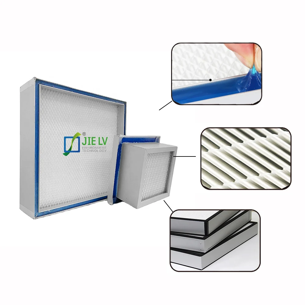 Fluid Gel Seal Style mini pleated no leakage, Delicate aluminum alloy frame, Mini-pleated HEPA air filter