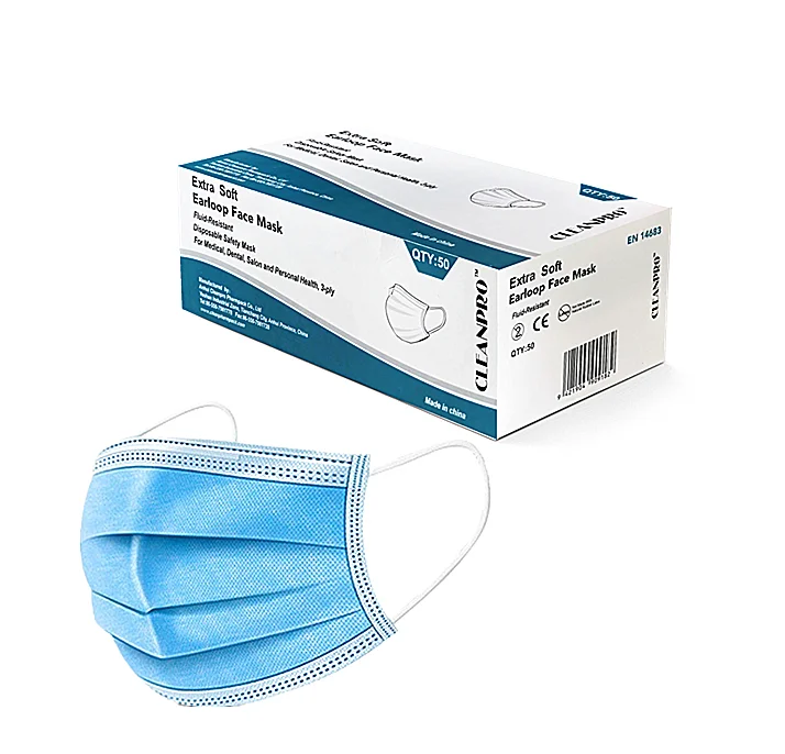 Нетканая 3-слойная одноразовая медицинская хирургическая маска для лица