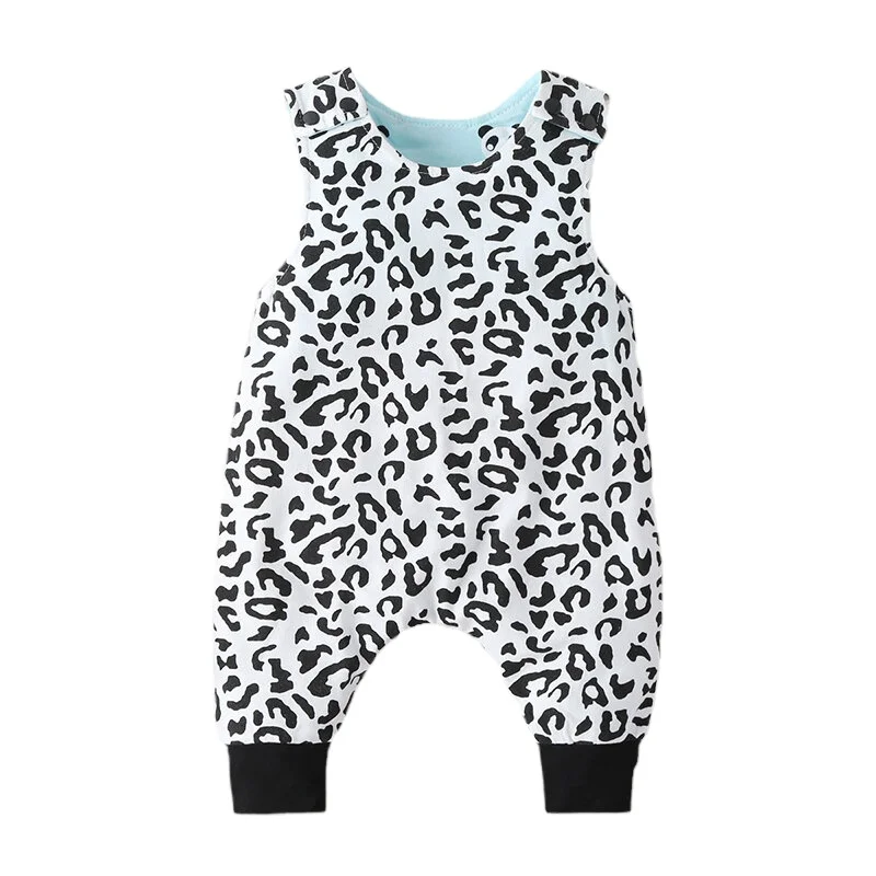 2021 New Style Fashion Children Clothes Baby Girl Cat Print Romper Kids Wear Casual Jumpsuit