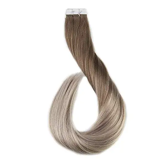 Super Highlight Bayalage Color Tape Hair Extensions,Mega Waterproof Human Hair Adhesive Replaceable 3m Tpae In Eurasian Hair