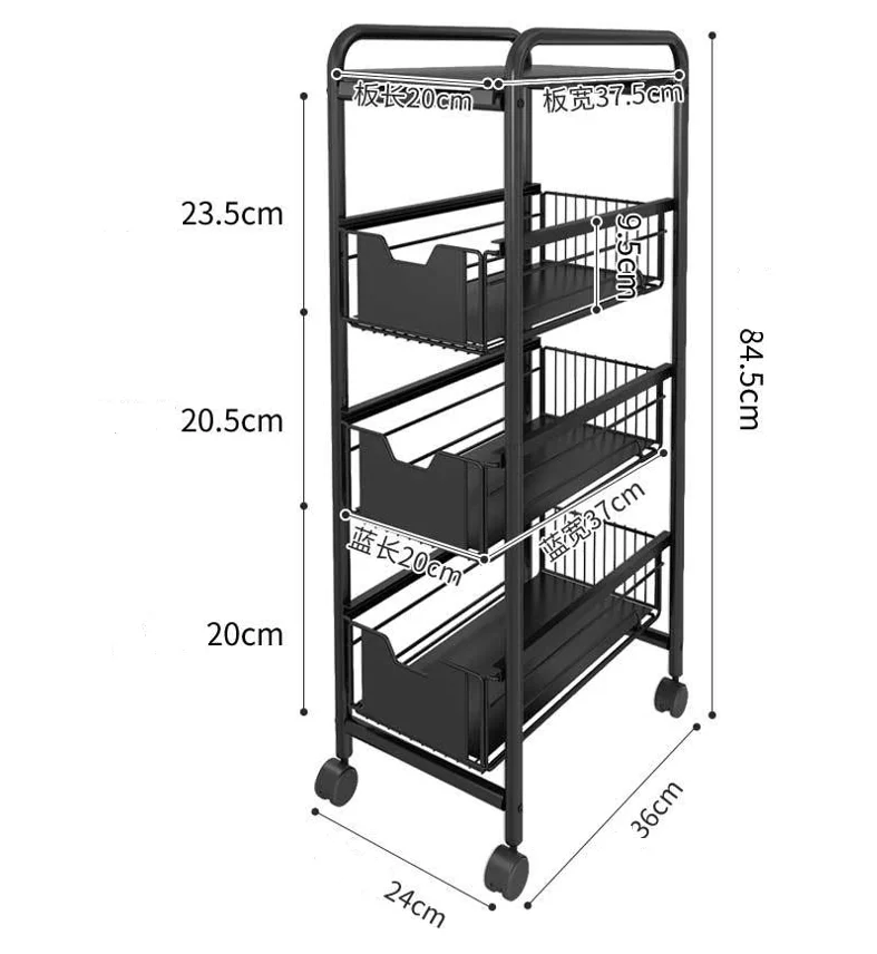 estante de cocina Kitchen storage rack push-pull basket storage rack. Multi-layer trolley drawer
