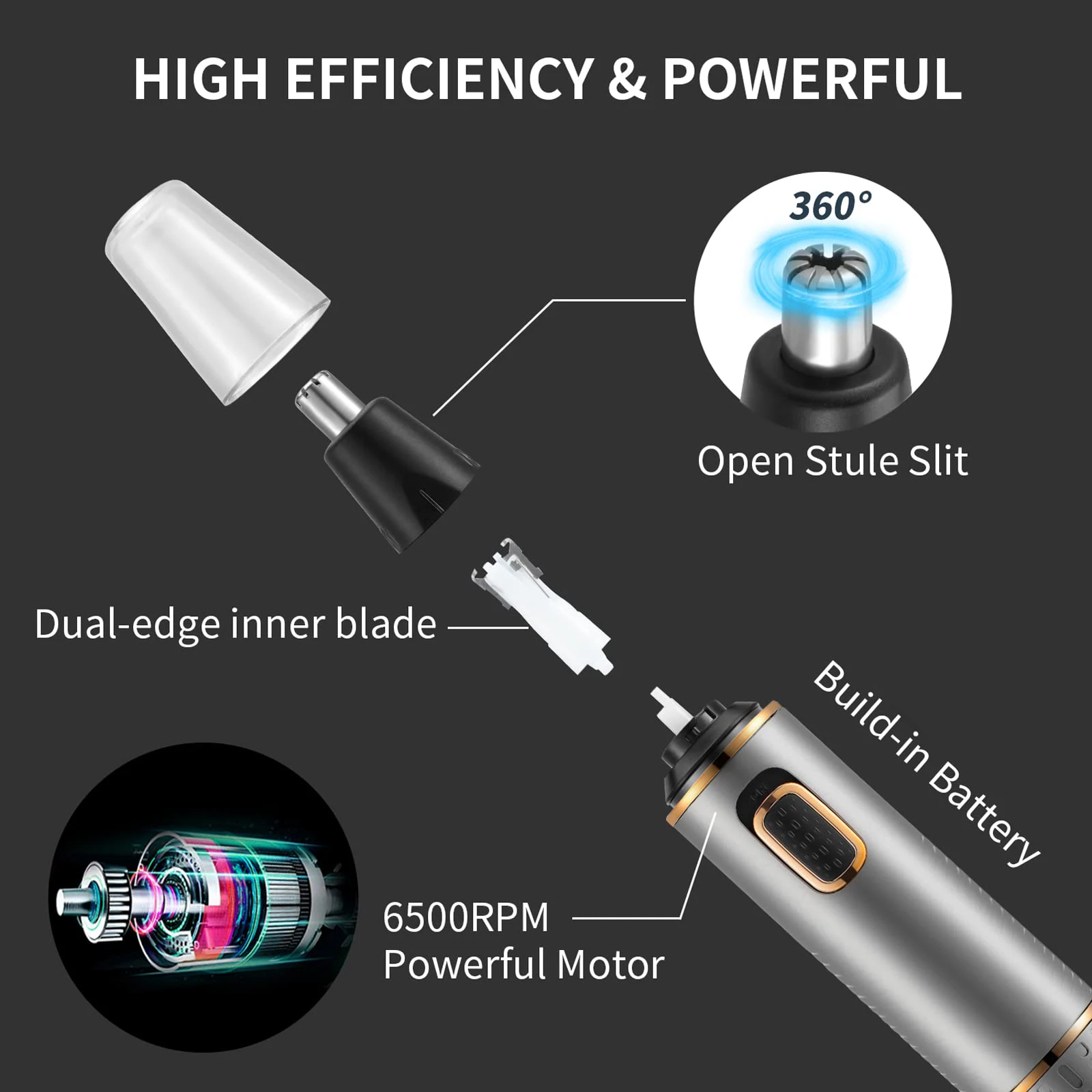 3 in 1 Hair remover Rechargeable Beard Shaver Nose Body Trimmer Professional Cordless Ear and Nose Hair Trimmer for man