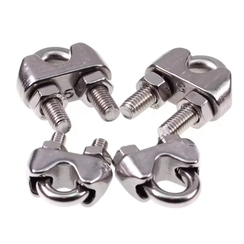 Good Quality 304 316 Stainless Steel M2 - M32 DIN 741 Wire Rope Grips Clips