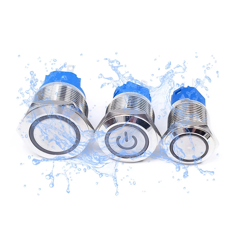 12/16/19/22mm Metal Push Button Switch Momentary Latching Fixed Electric On Off Power Start Stop LED Light 5V 12V 24V  220V Car