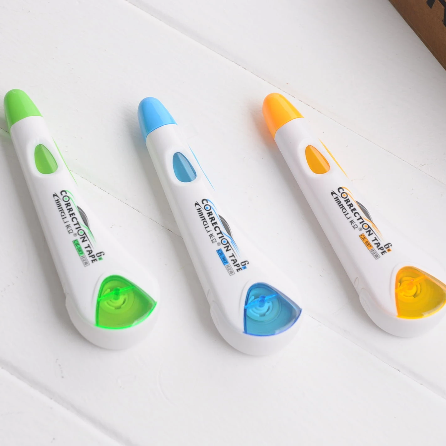 Custom student school office stationery  mini creative plastic transparent 6M white out  correction tape pen