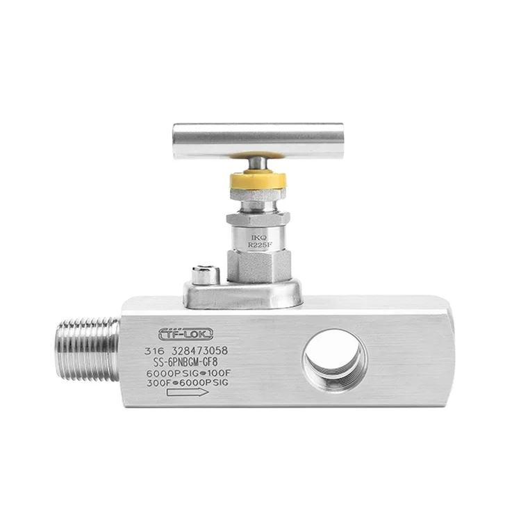 10000psi Oil Gas Thread Gauge Valve Stainless Steel 1/2 NPT Male Thread Standard Needle Gauge Valves