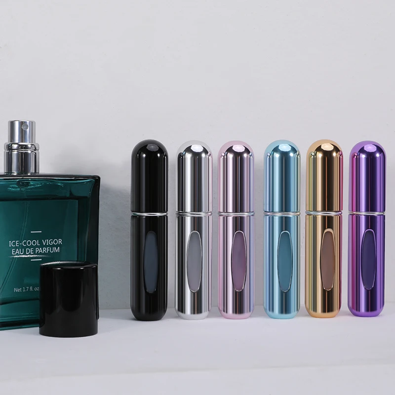 5ml Perfume Atomizer Portable Liquid Container For Cosmetics Mini Aluminum Spray Alcohol Empty Bottle Refillable For Traveling
