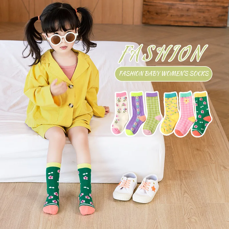 Crew Socks for Baby & Kids 100% Organic Cotton Korean Style Casual Knitted Socks Wholesale Infant Newborn Dress ChoiceQuantity