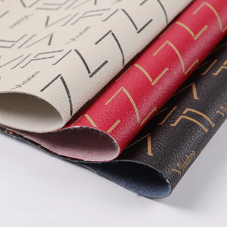 Synthetic soft leather product fabric alphanumeric printing leather for suitcase handbag shoes belt