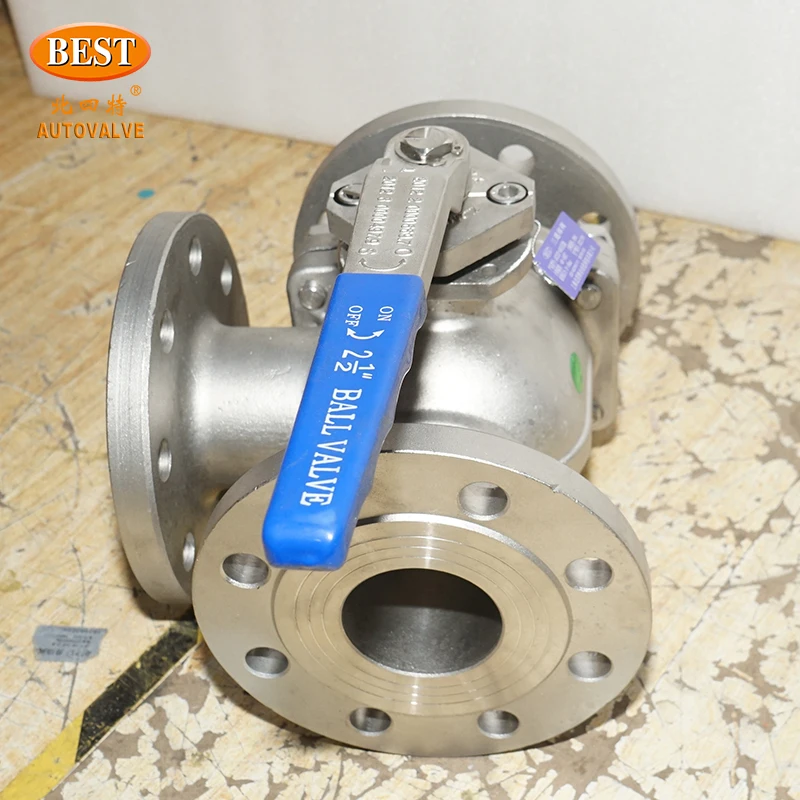 Q4232-B Three Way L Type Stainless Steel Flange Ball Valve