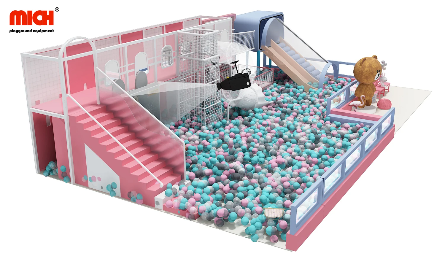Kids Indoor Play House Ball Pool With Interactive Game Projector