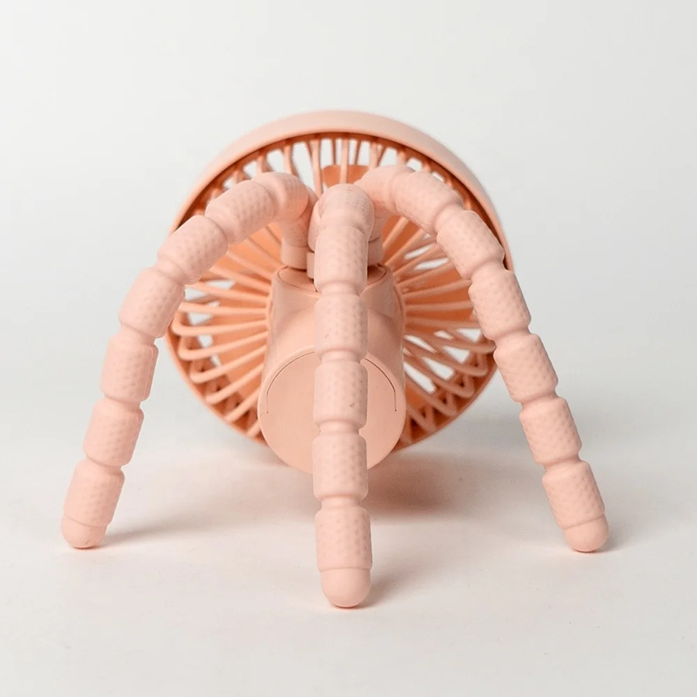 
2021 New Versatile Handheld Desktop Clip-on USB Charging Mini Air Conditioner Silent Electric Octopus Silica Gel Tripod Fan 