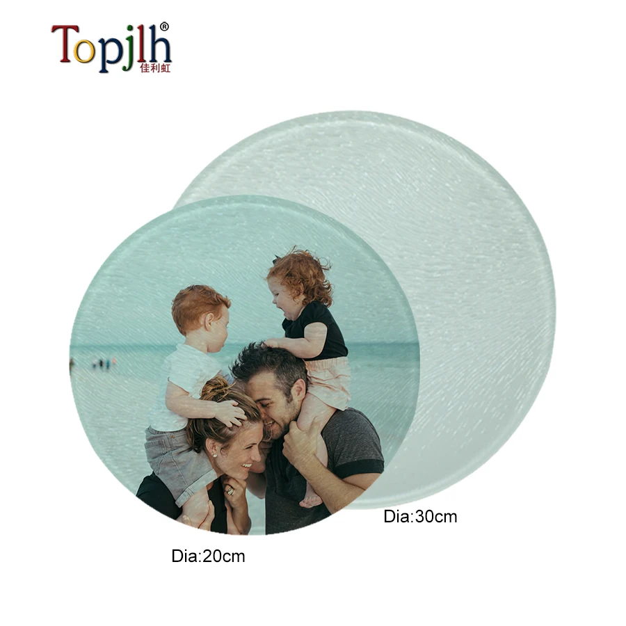 Topjlh Blank Sublimation Clear Glass Non Slip Chopping Board Large Glass Cutting Board with Lip for Kitchen