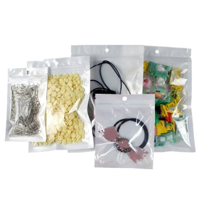 Fast delivery ziplock jewelry bags 7.5x12cm data cable plastic packaging bag with hole and zipper