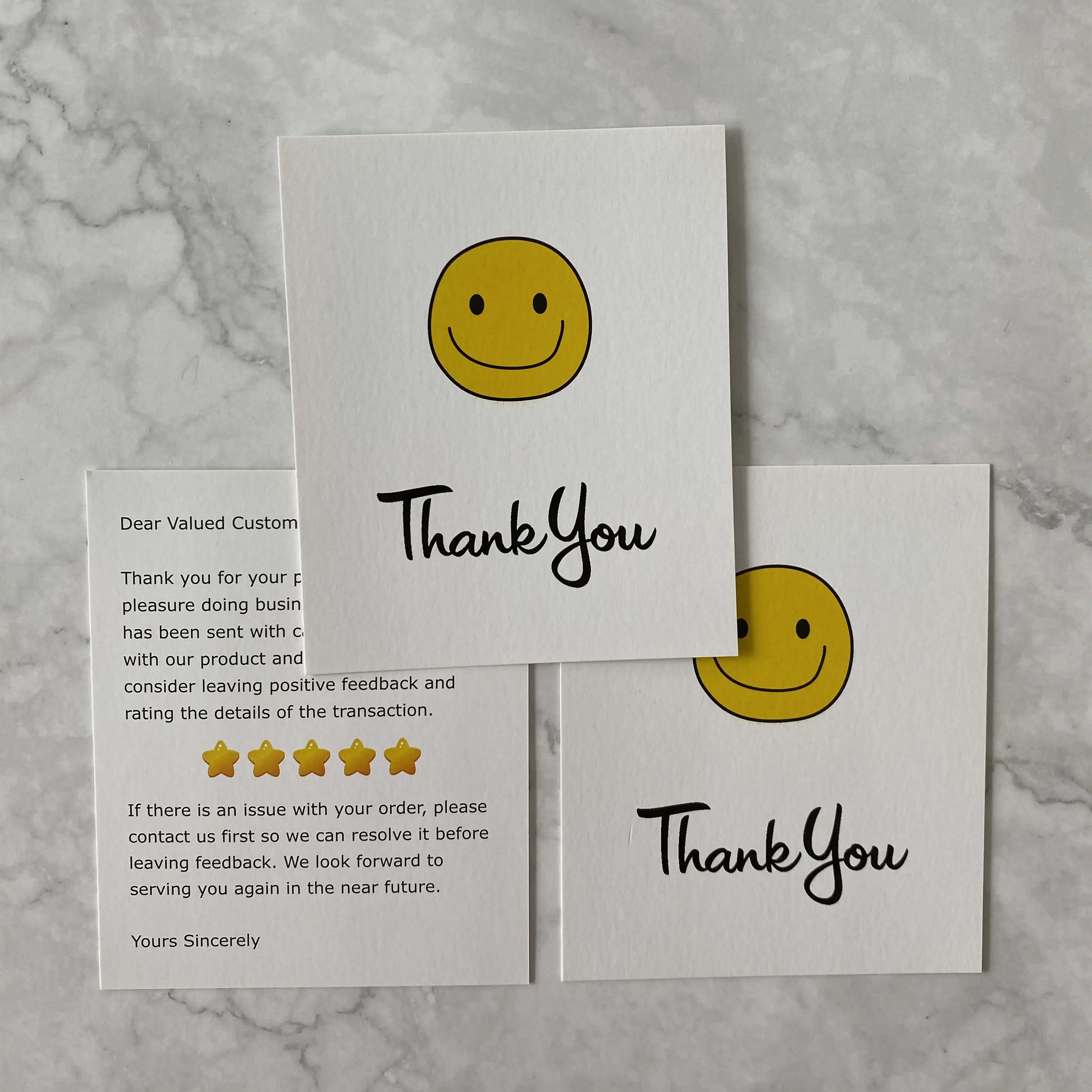 In stock packaging insert cards cheap thank you cards thank you for your order card