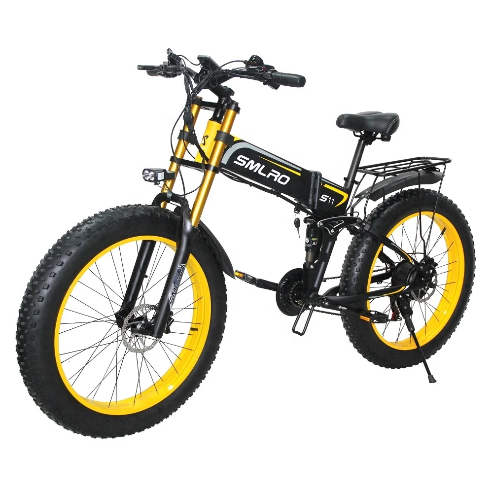  EU stock Free Shipping 26 inch Fat Tire Electric Bike 1000W Motor 14AH Hidden Battery Folding E-Bike Warehouse