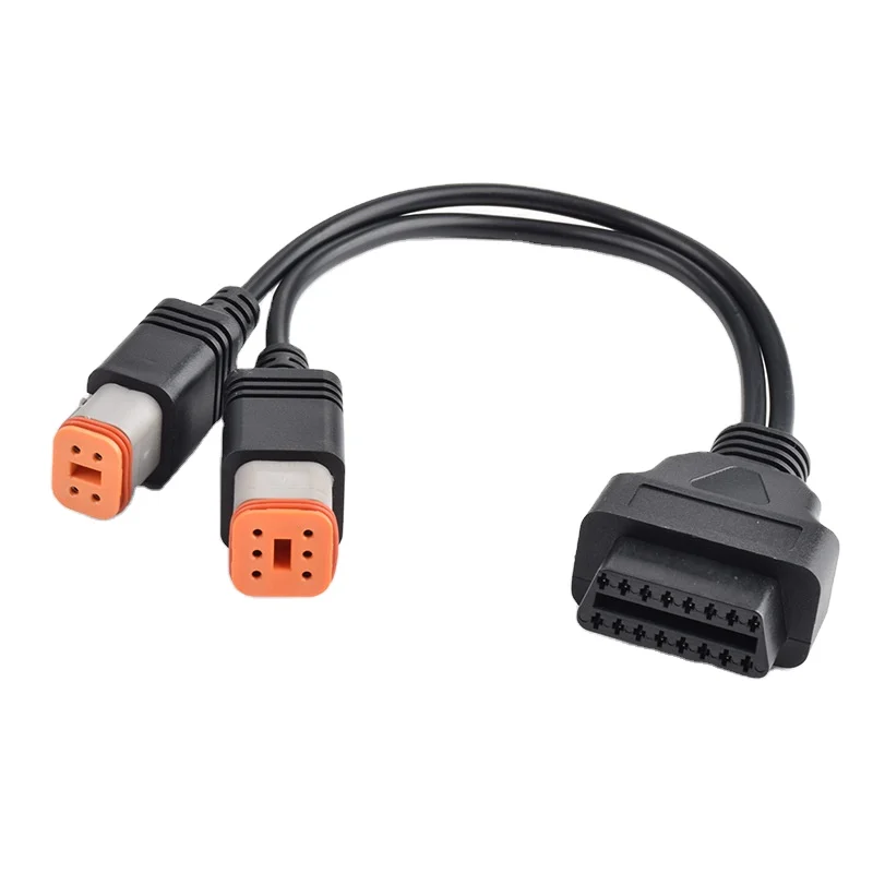 OBD OBDll one to two connecting wire Harley motorcycle 16pin to 4pin+6-pin needle and thread