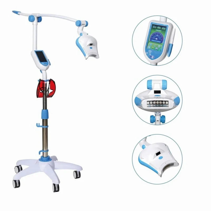 Foshan factory whitening teeth products mobile design teeth whitening devices 3 color LED dental teeth whitening lamp