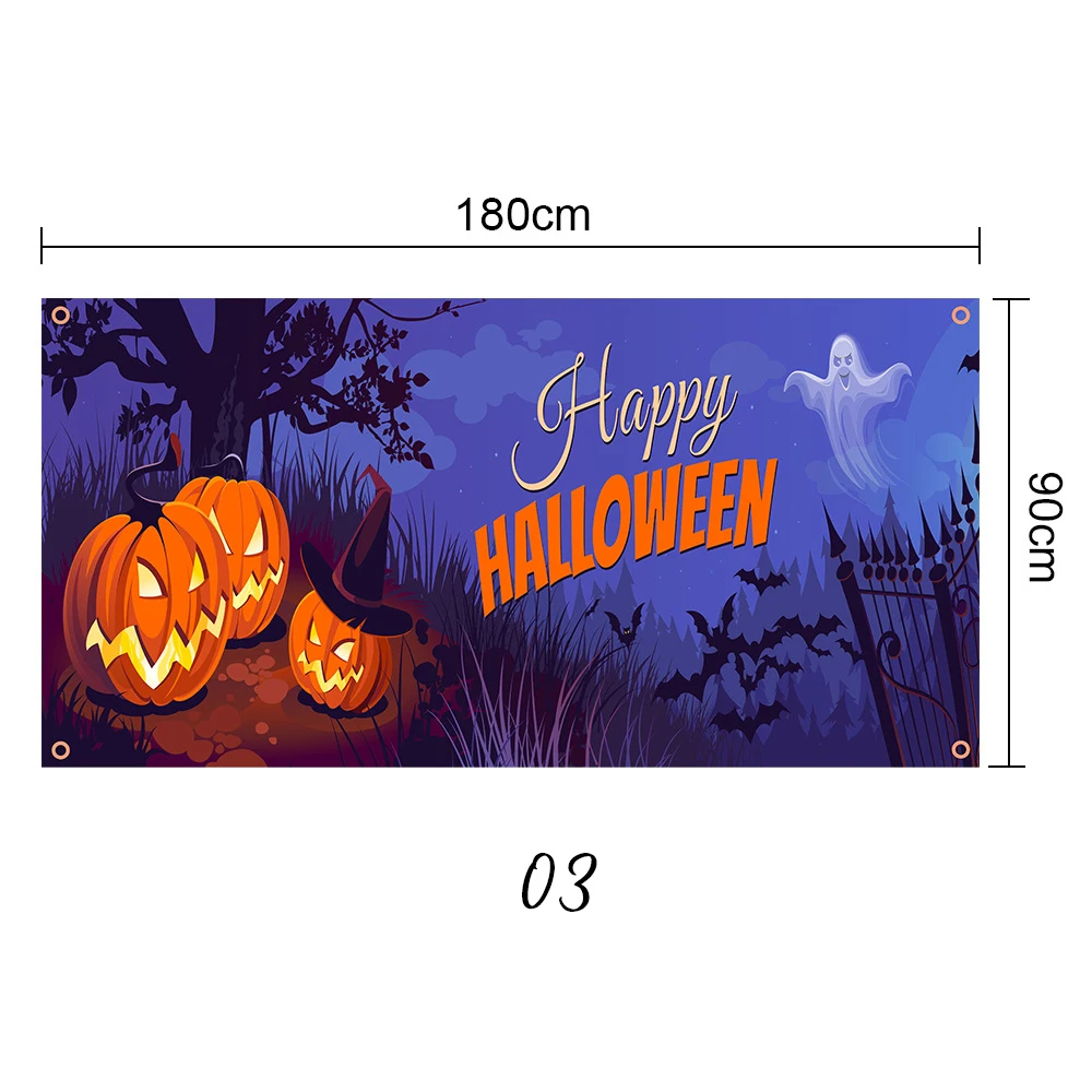 Custom birthday backdrop banners printing feliz navidad halloween party decorations color polyester banner with eyelets
