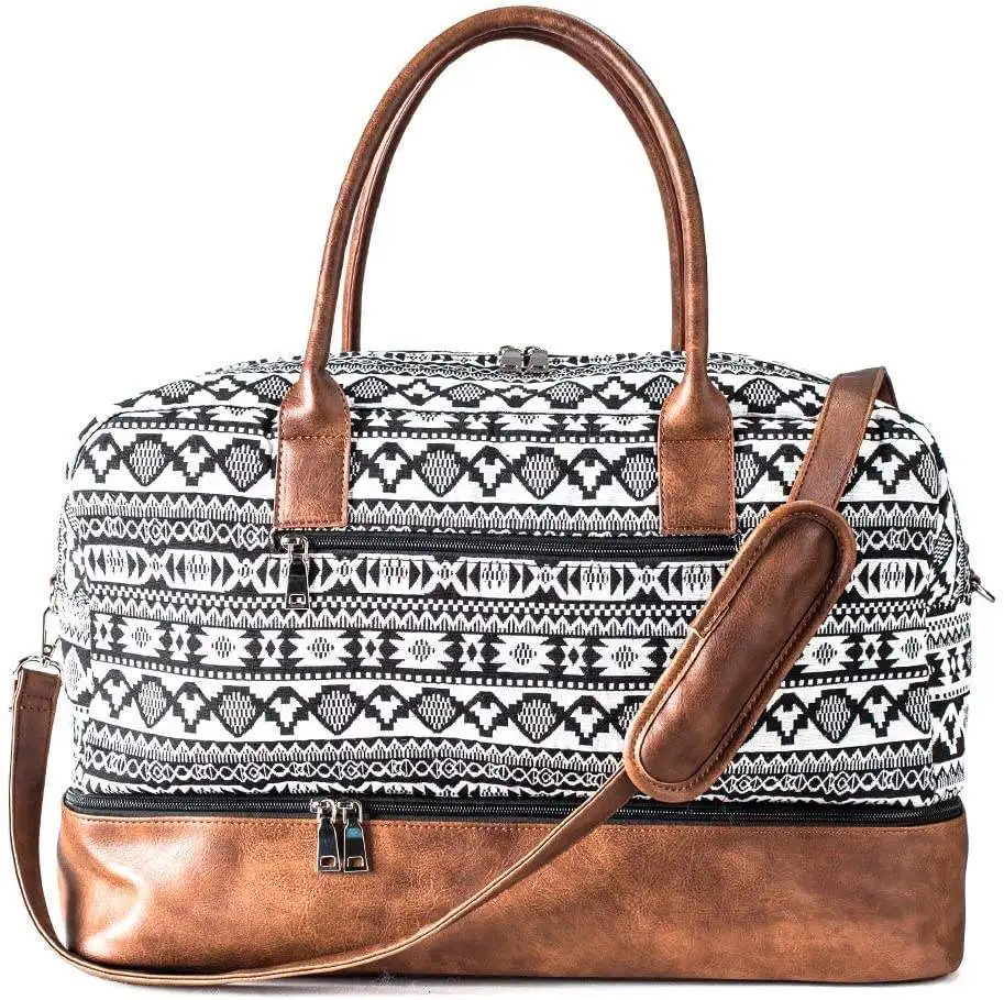 Premium materials leather travel bag fashion waterproof outdoor travel duffel bag