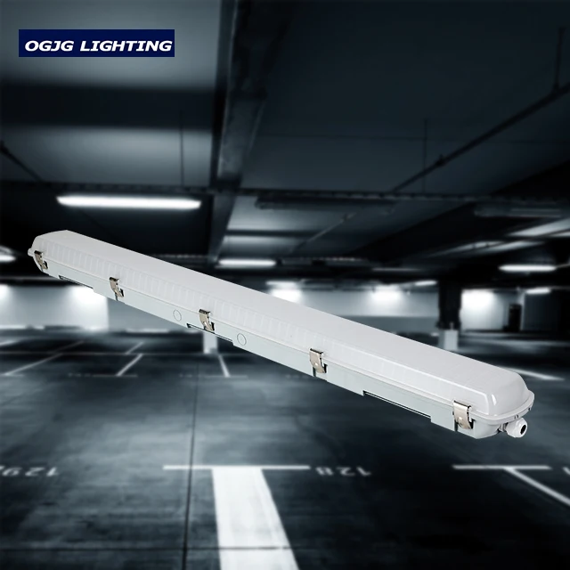 China OGJG warehouse parking lot IP66 dali dimming emergency motion sensor fixture 4ft 8ft waterproof led light