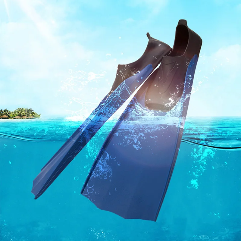 Wholesale price full foot dive fins long blade swimming flipper adult equipment rubber swimming fins scuba freediving
