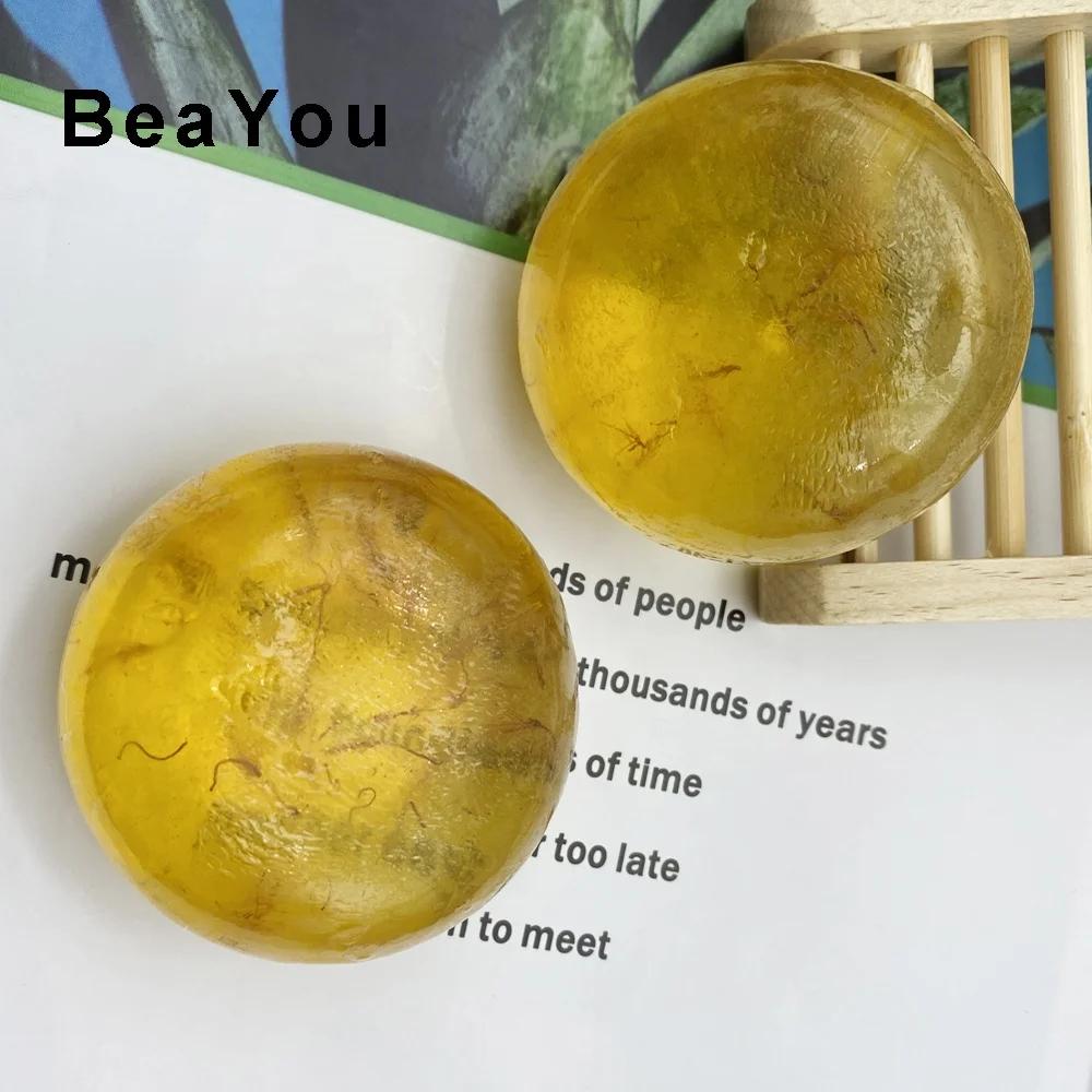 100% Natural Saffron Handmade Soaps Flower Yoni Soap Toilet Soap Round