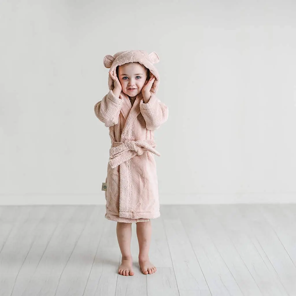 hot sale 100% newborn baby organic cotton towels baby cartoon hooded bathrobe and swaddle set