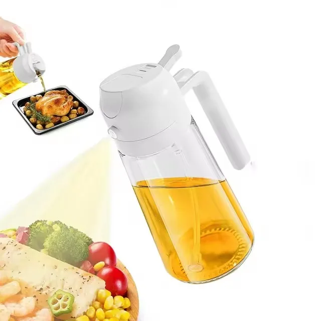 2 in1 Plastic Kitchen Barbecue Cooking Olive Oil Dispenser Oil Jar Baking Vinegar Soy Sauce Spray Container Oil Spray Bottle